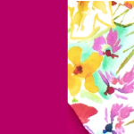 Lycra fucsia fiori colorati