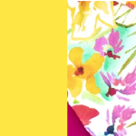 lycra gialla fiori colorati